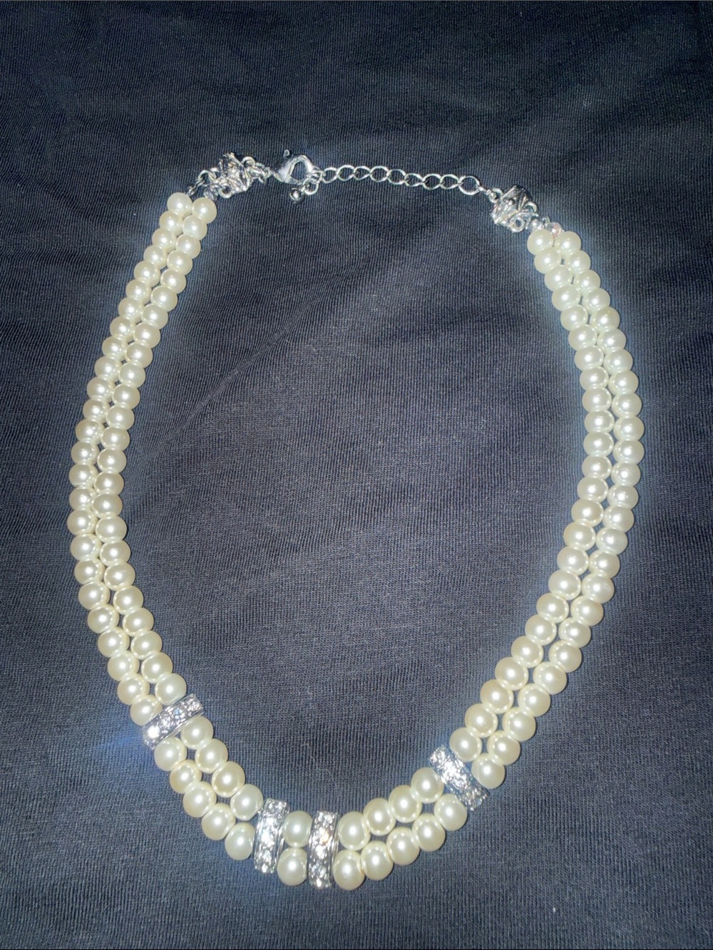 jcpenney Ivory Pearl Triple-Strand Necklace with Silver Accents